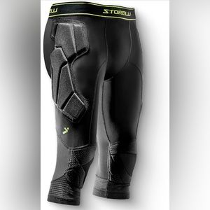 Storelli Men’s BodyShield 3/4 Length Goalkeeper Leggings Padded Soccer Pants